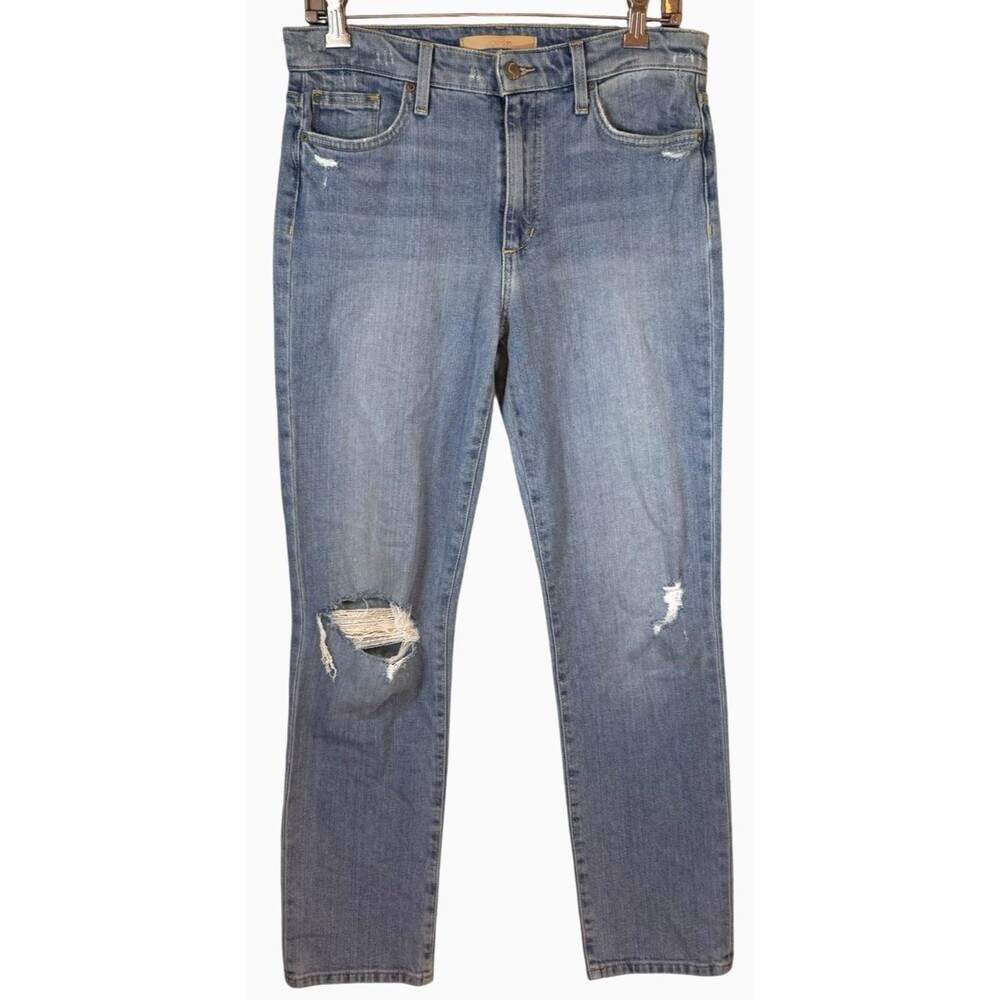 Joe's Jeans Women's 28 The Milla High Rise Straight Ankle Distressed‎ Light Wash